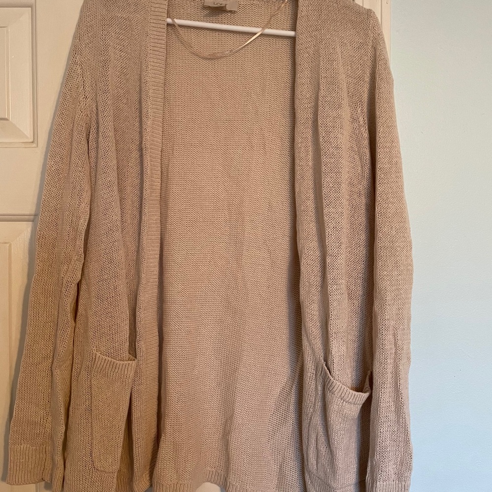 Tan/heather Loft sweater cardigan